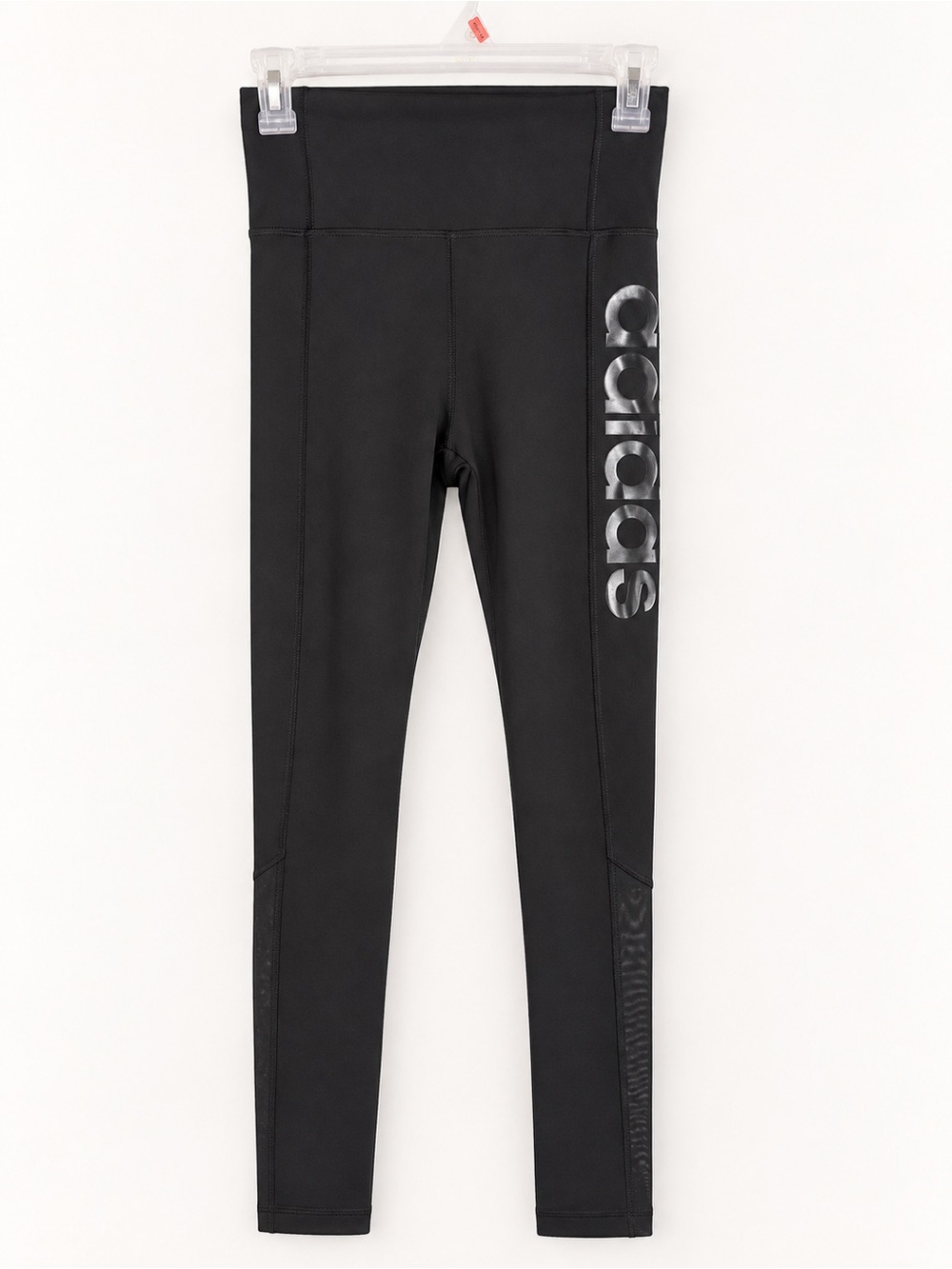 adidas Black Leggings with Silver Side Logo